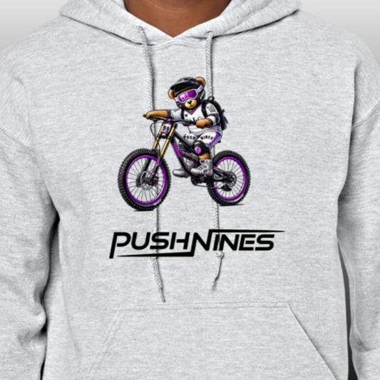 Full Suspension Bear Purple - Grey Hoodie